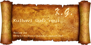 Kulhavi Gyöngyi névjegykártya