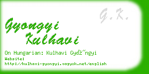 gyongyi kulhavi business card